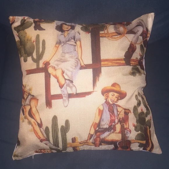 Western COWGIRL PILLOW COVER Pin Up RETRO - Picture 4 of 5